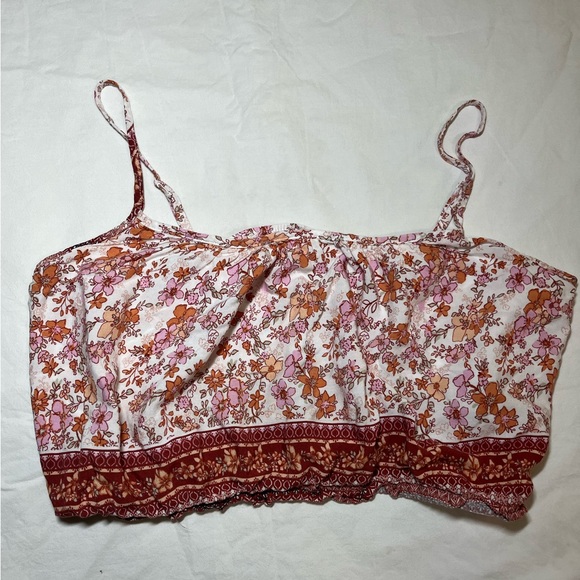 Bundle of 2 Beach Tops - Green Flowy Shirt Size Small - Floral Bandeau Medium - Picture 8 of 12